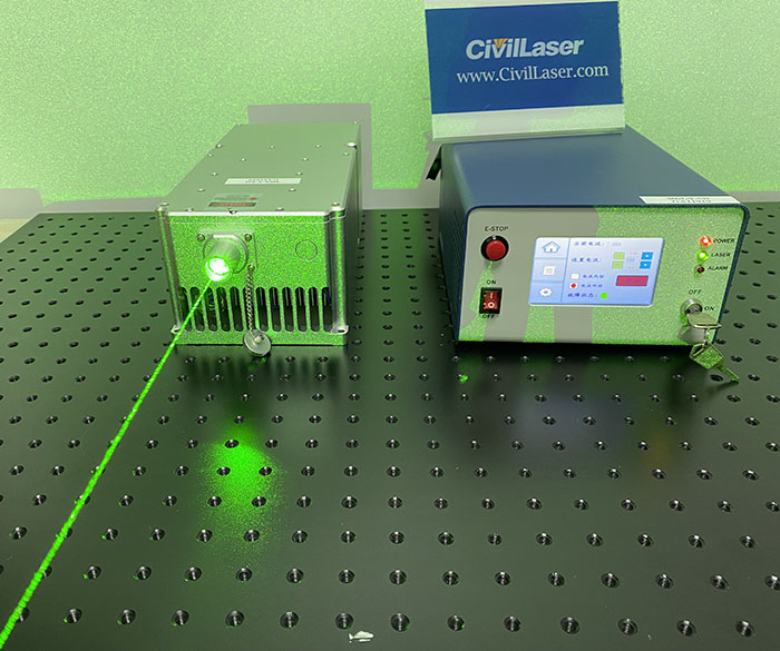 532nm 10W DPSS Green Laser M2 Factor 1.2 High Stability & Good Beam Profile Spectral Linewidth 0.2nm